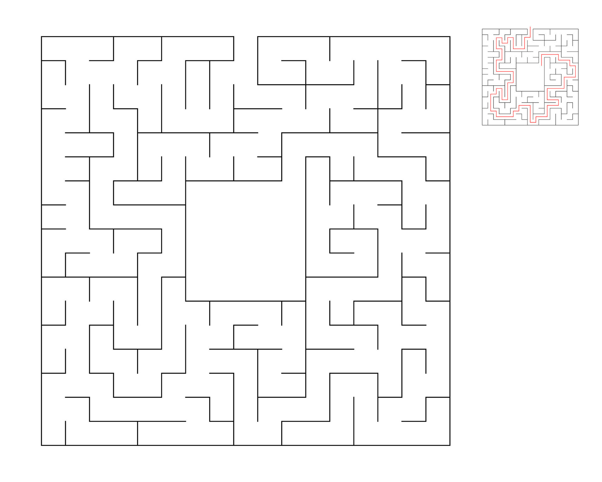 Square maze, logic game with labyrinths. maze game. A maze with answers