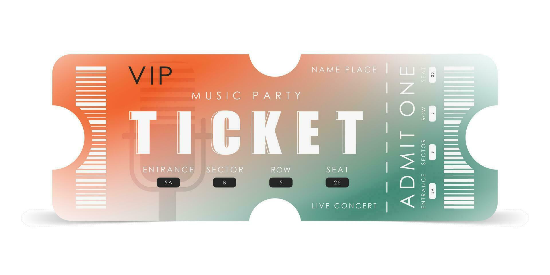 VIP Modern ticket card template. Vector illustration.