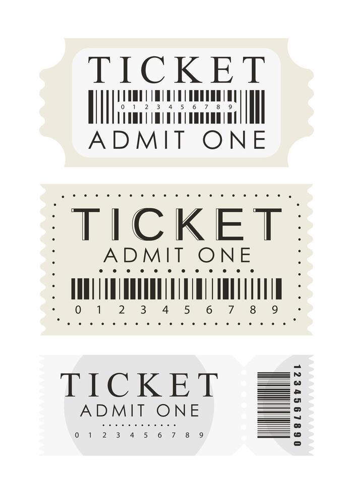 Ticket set. Ready design for your business. Isolated on white background. . vector