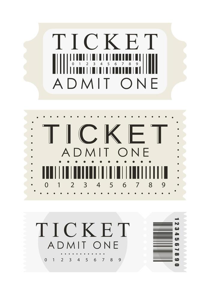 Ticket set. Ready design for your business. Isolated on white background. Vector. vector