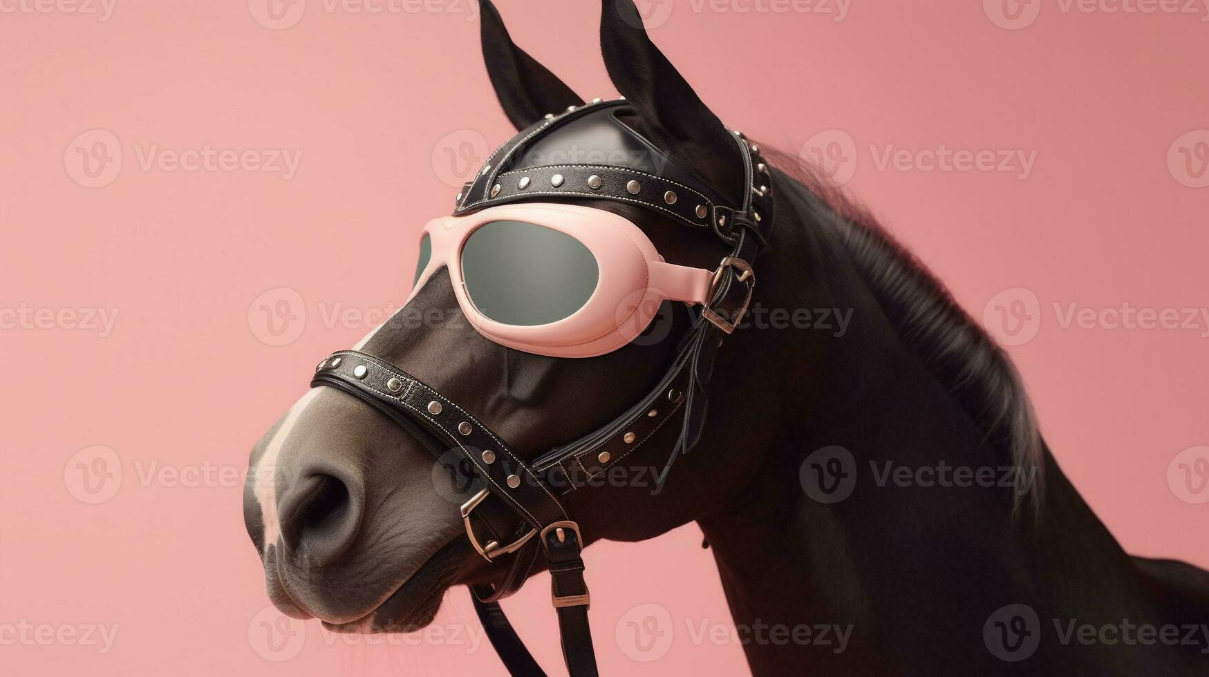 Generative AI, Cool Equine Vibes A Horse Sporting Stylish Sunglasses on