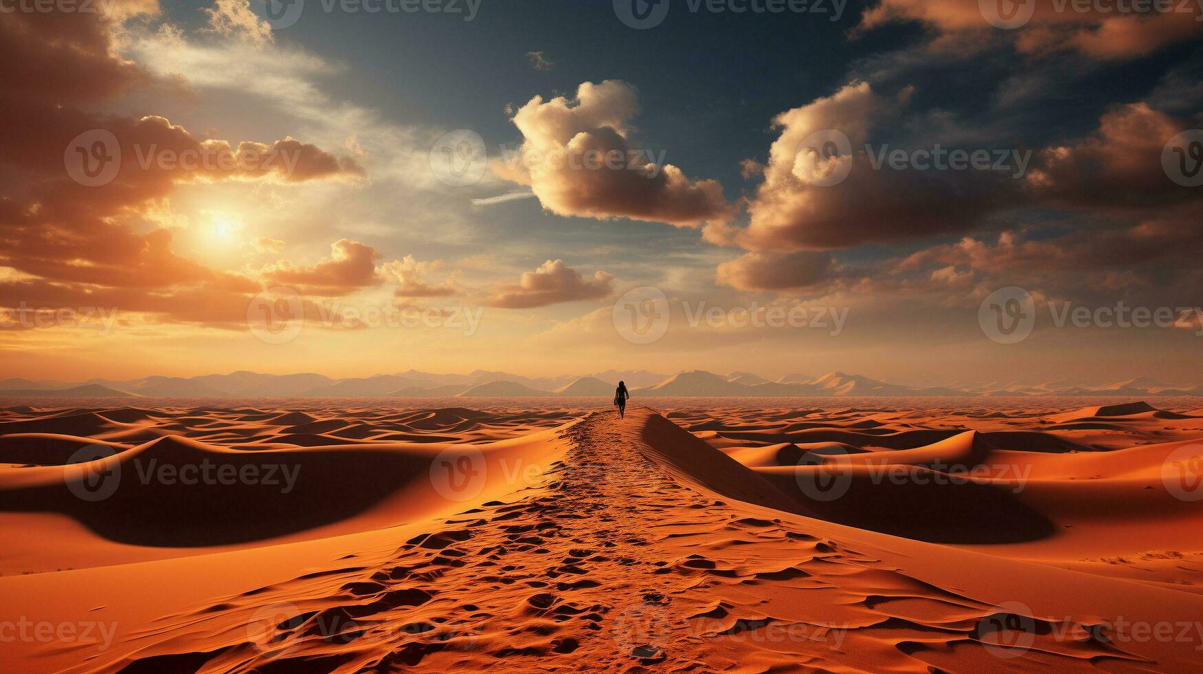 Solitude in the Sands, Generative AI photo
