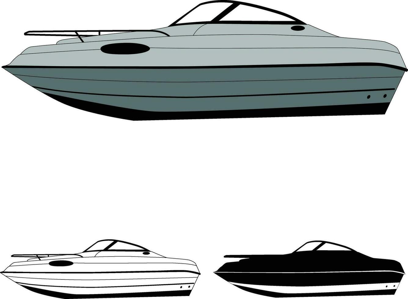 Yacht vector line art and one color
