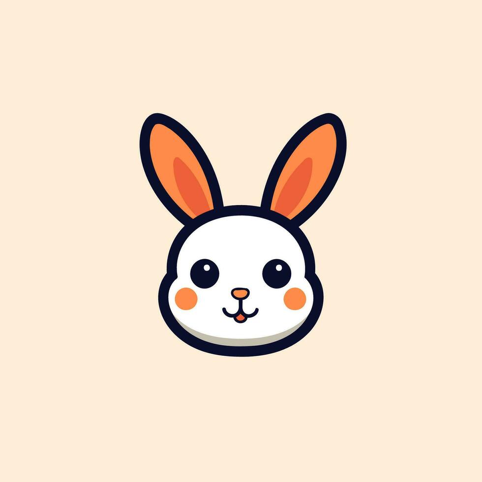 Cute bunny icon, vector illustration. Flat design style, modern logotype concept.