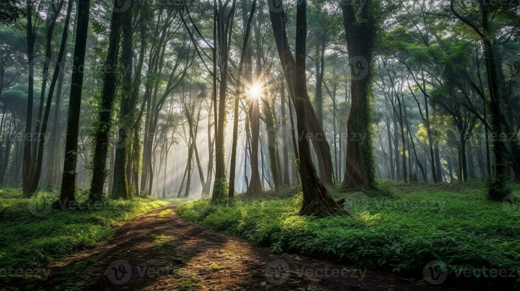 generativo ai, bosque maravillas atención en el etéreo belleza de bosques foto