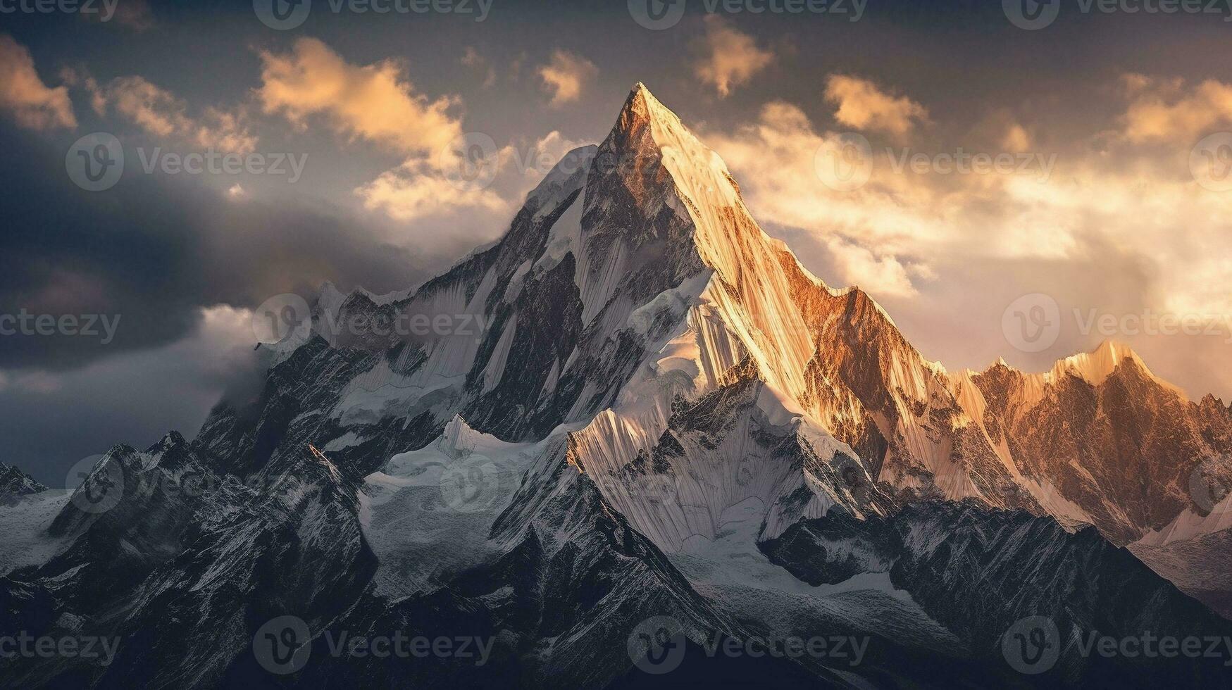 Generative AI, Majestic Mountains the grandeur of towering mountain ranges. photo