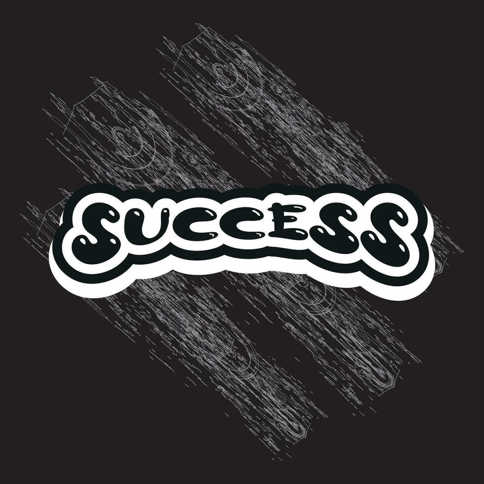 MotivaSuccess lettering text typography dark t shirt design on black background vector