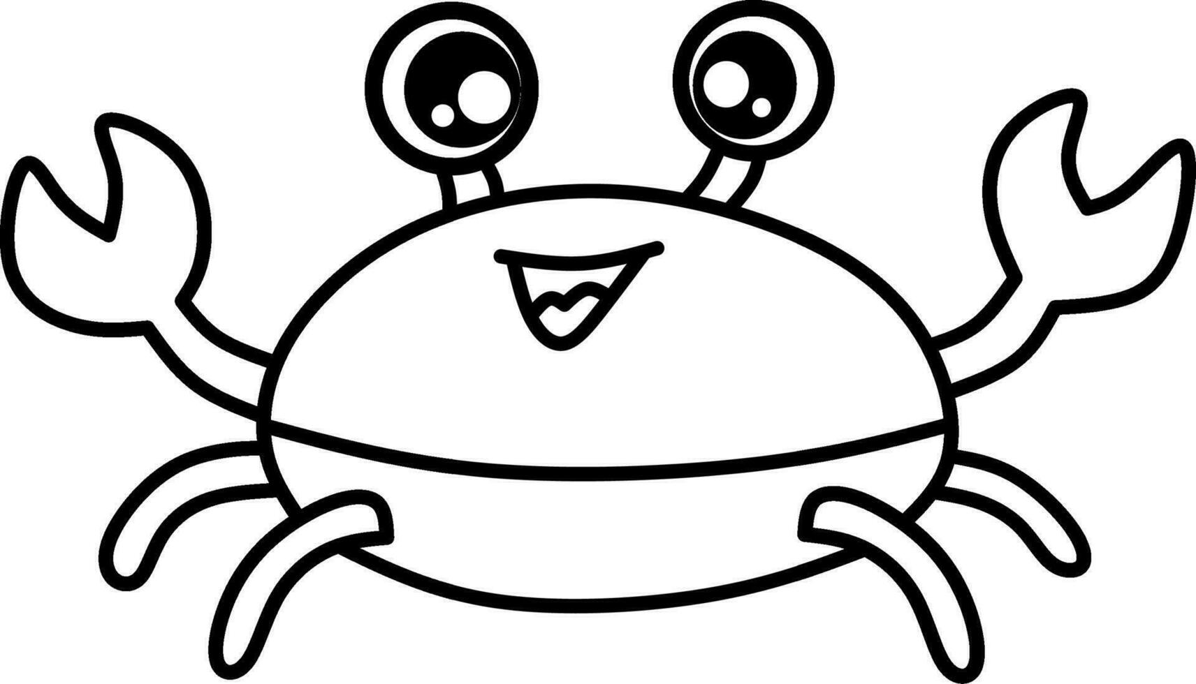 Funny crab for coloring book page vector
