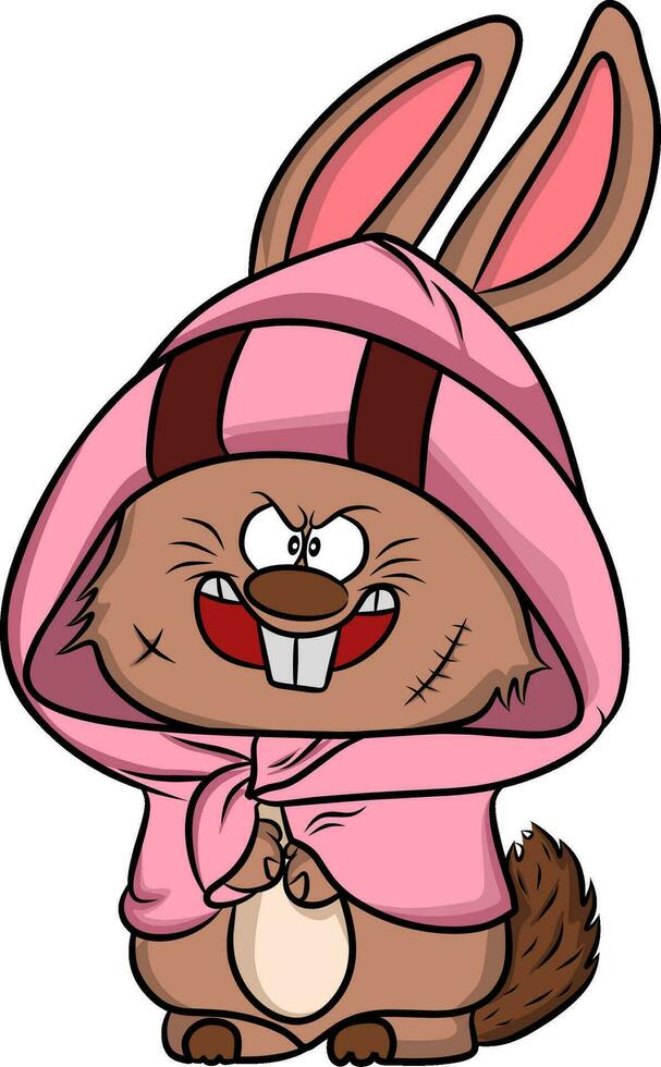 Funny bunny cartoon character vector illustration