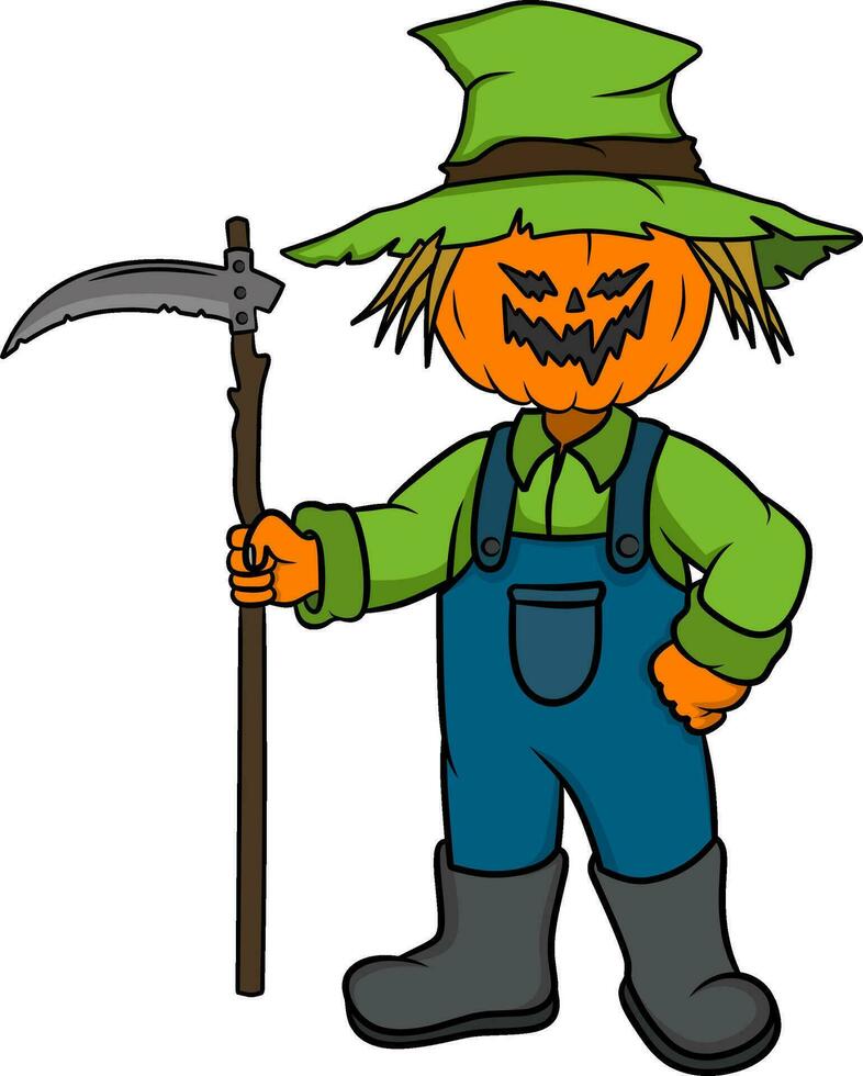Pumpkin Halloween cartoon character vector art