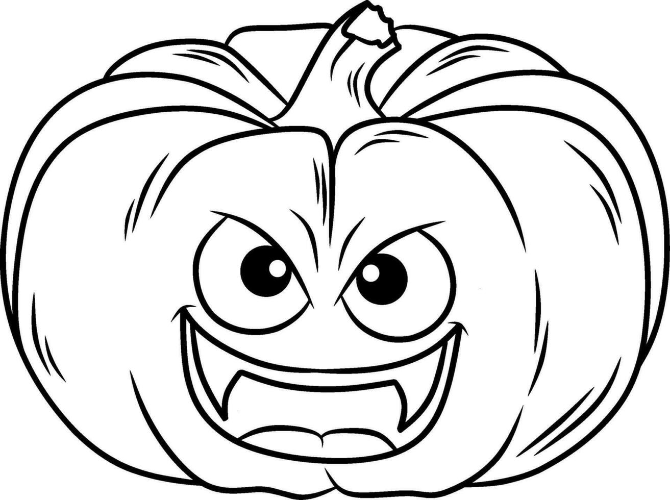 Pumpkin Halloween Line art for coloring book page vector