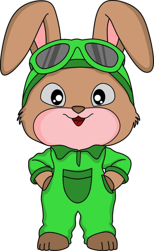 Cute rabbit mascot cartoon character vector