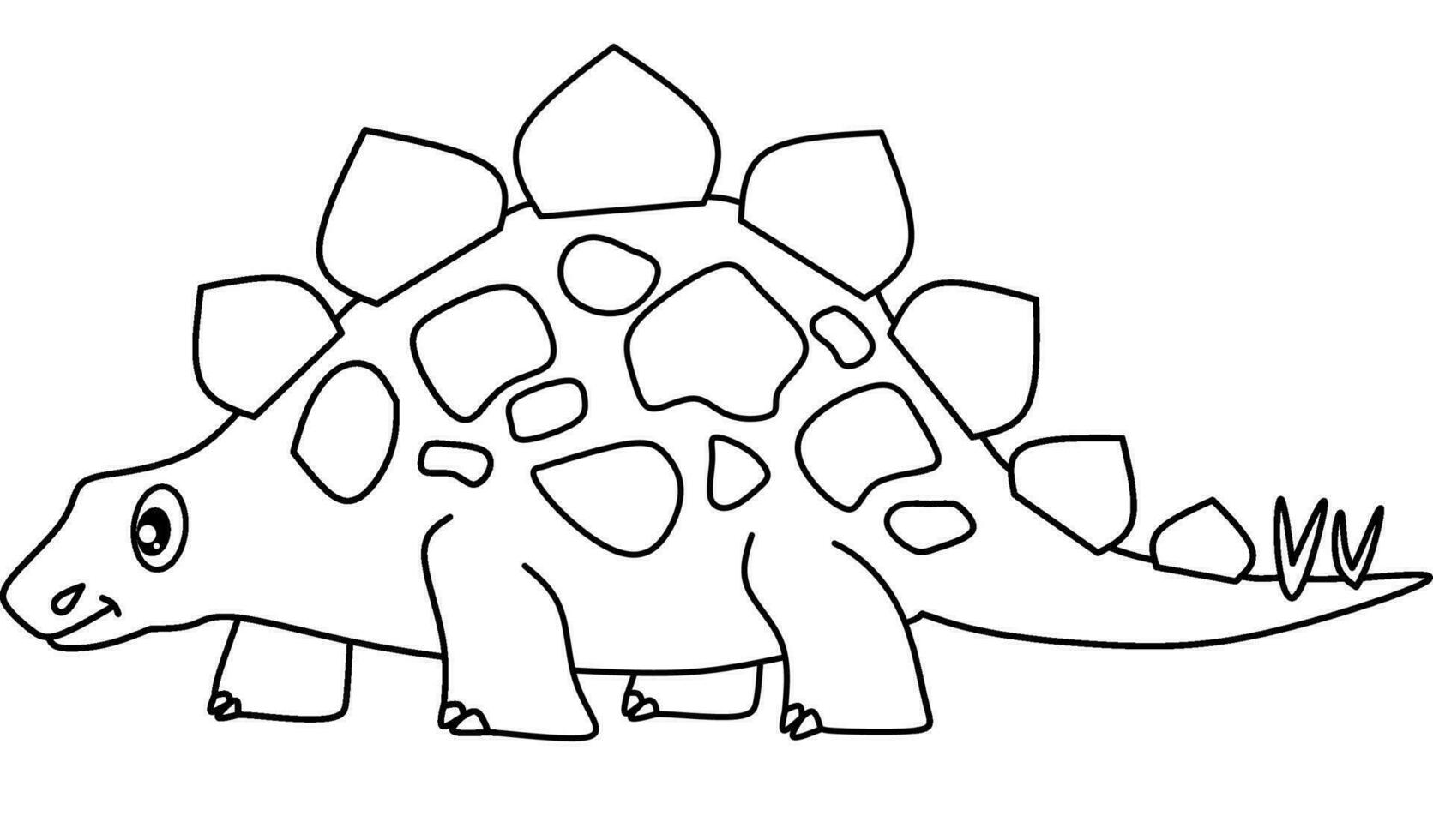 Dinosaur line art for coloring book page vector