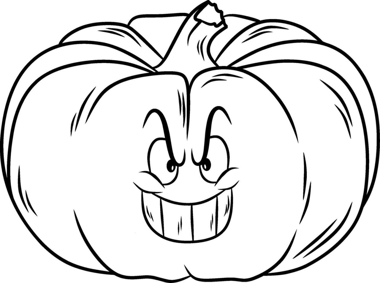 Pumpkin Halloween Line art for coloring book page vector