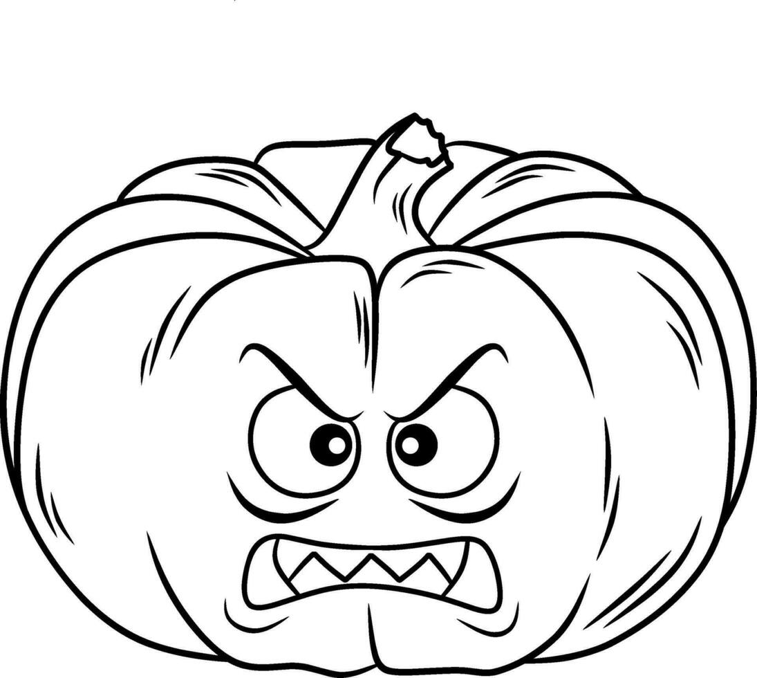 Pumpkin Halloween Line art for coloring book page vector