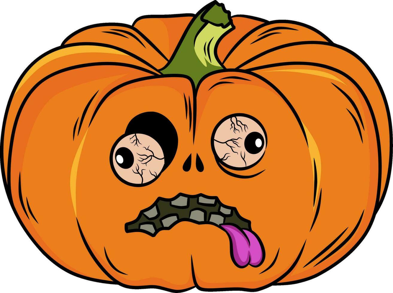 pumpkin hallowen cartoon character vector