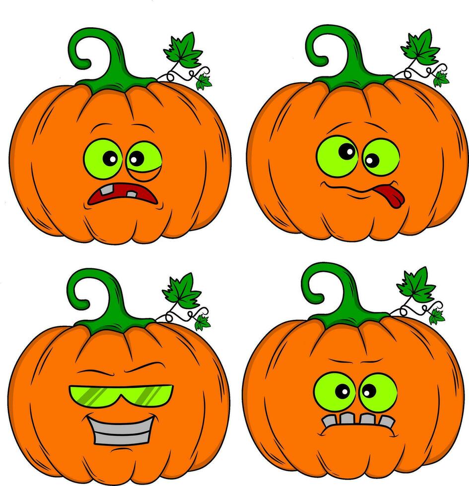 Pumpkin Halloween cartoon vector art