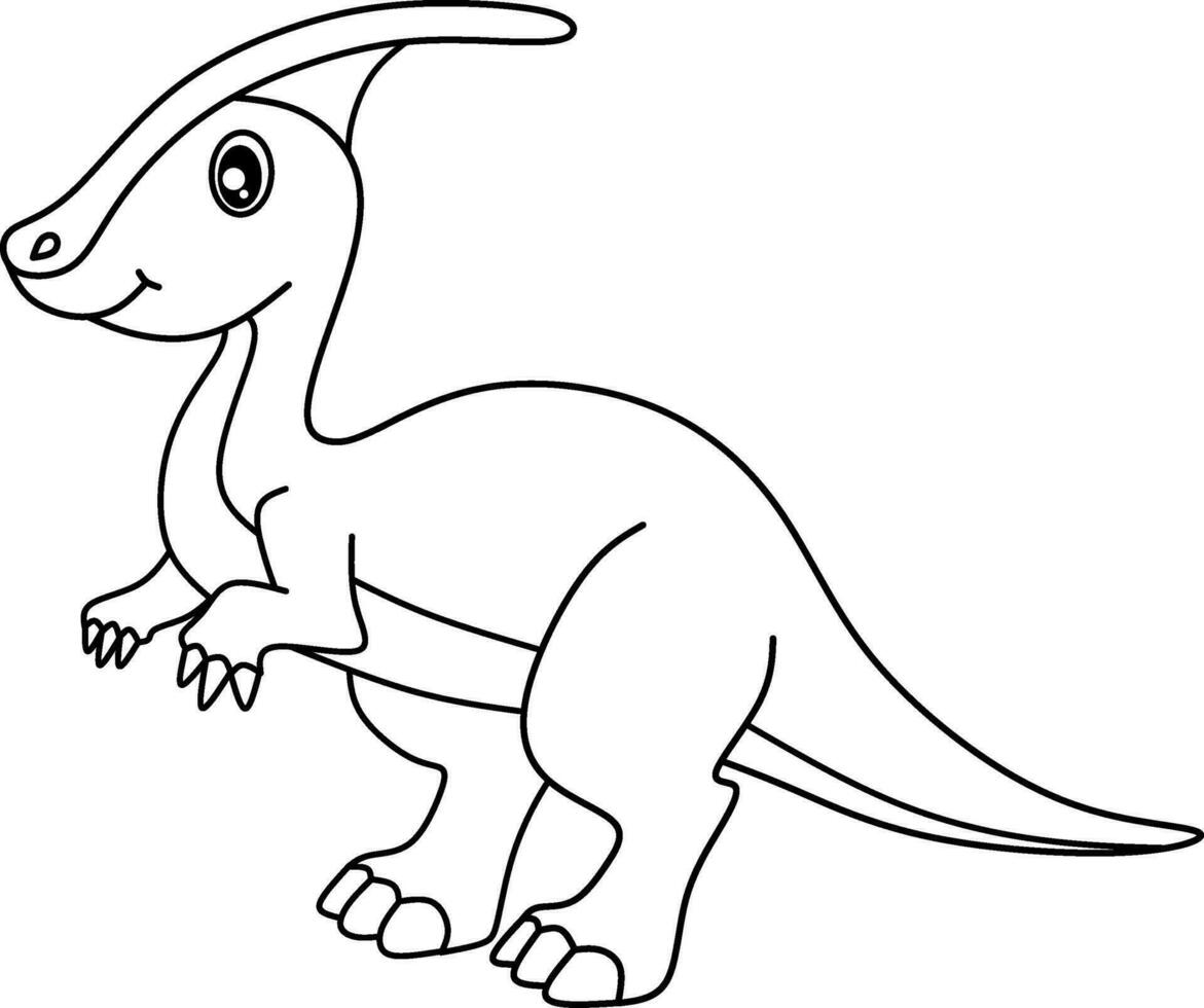 Dinosaur line art for coloring book page vector