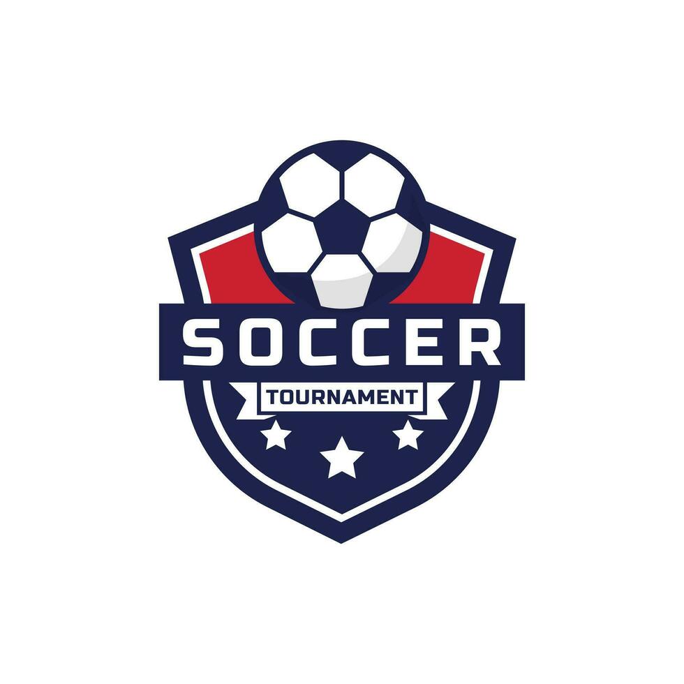 Soccer logo team tournament with shield badge vector