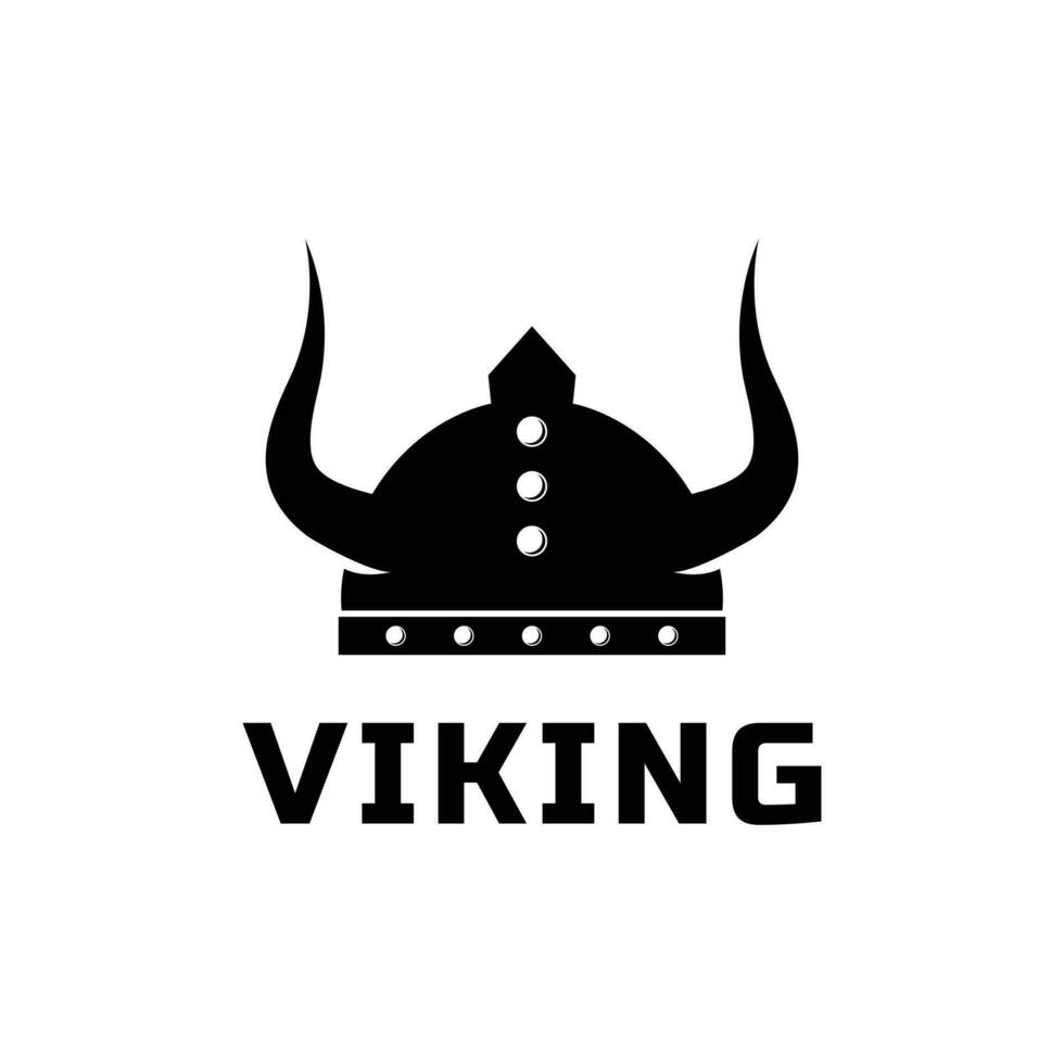 sencillo vikingo casco logo diseño idea vector