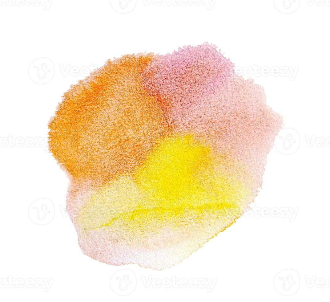 Abstract colorful hand painted watercolor on white background photo