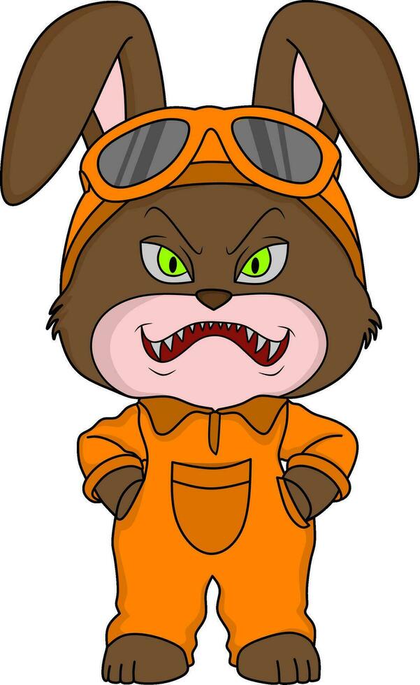 Evil bunny cartoon with sunglasses vector