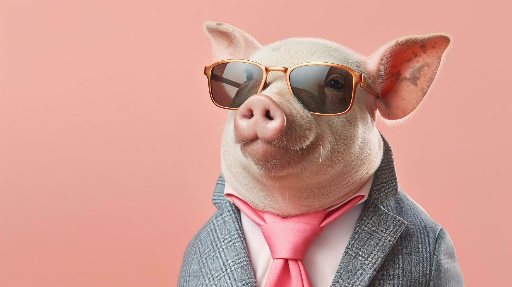 Generative AI, Cool Pig Stylish Shades on a Pastel Playground photo