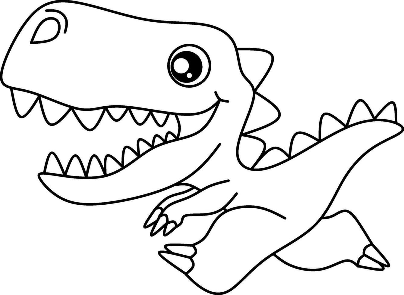 Dinosaur line art for coloring book page vector