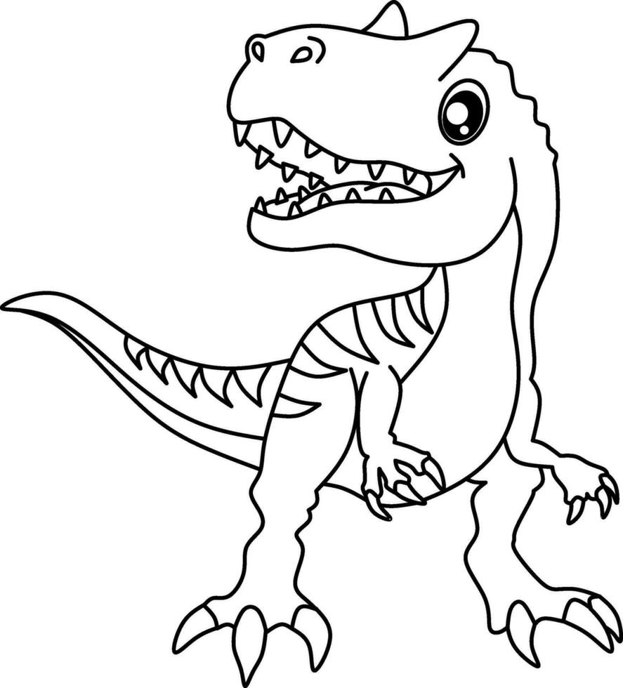 Dinosaur line art for coloring book page vector