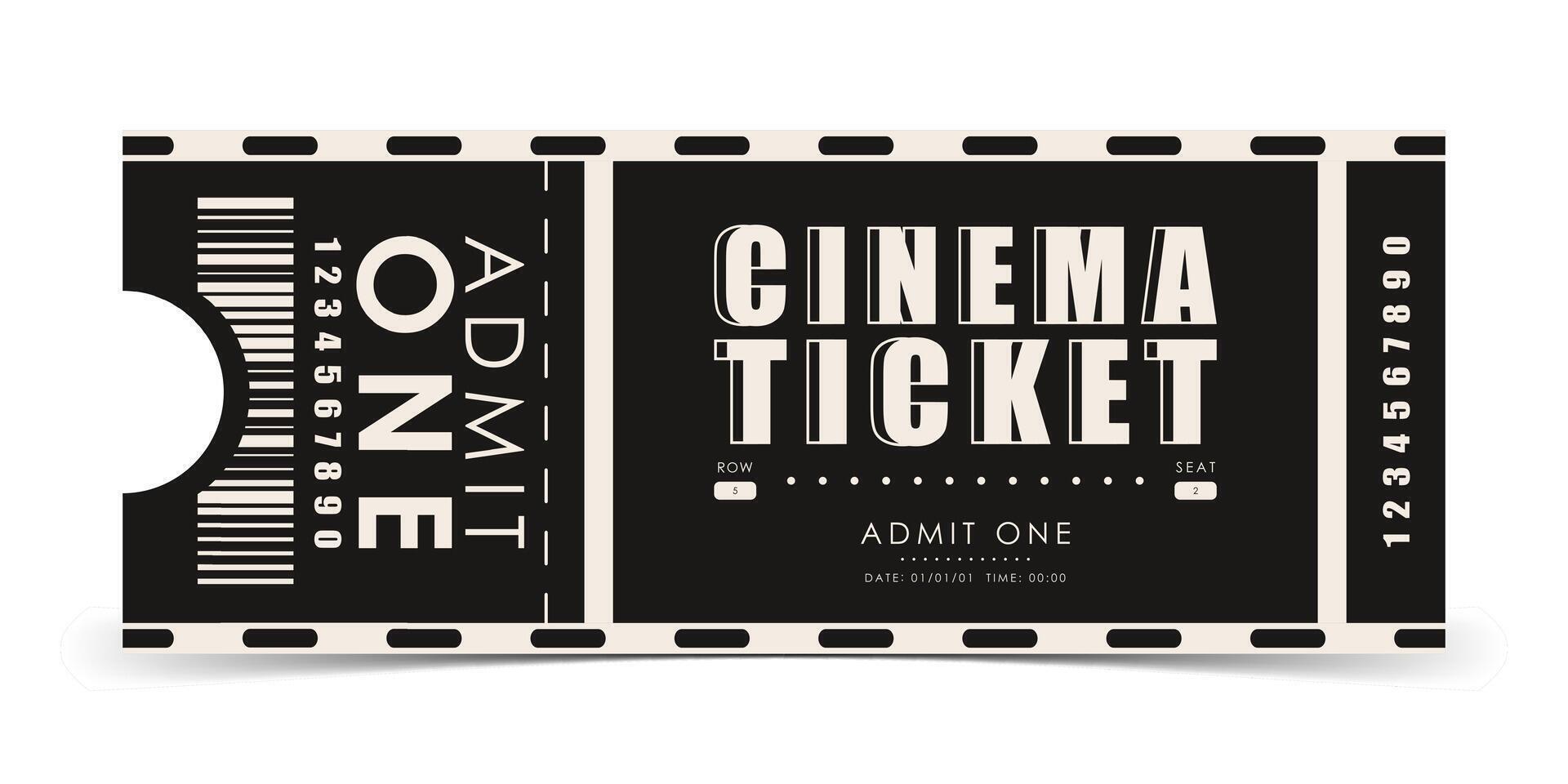 Cinema ticket template. Modern elegant ticket card illustration template. Vector. vector