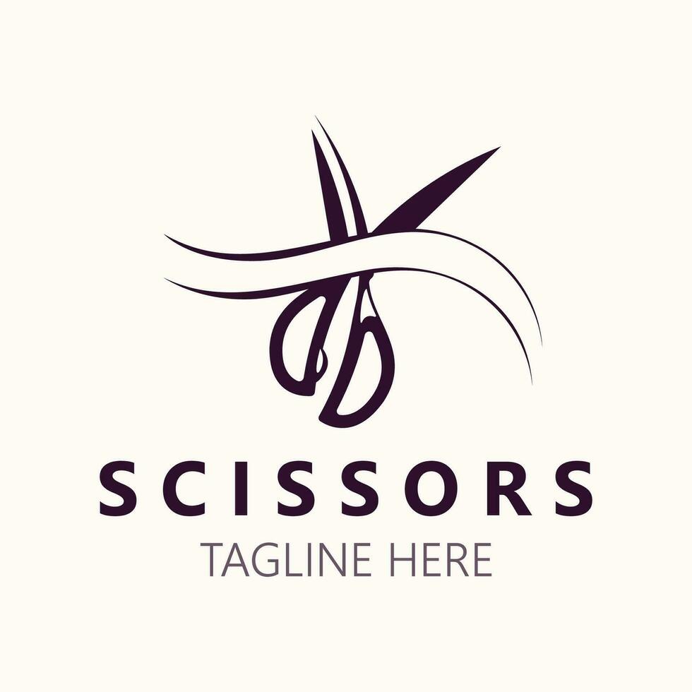 Scissors Logo Design Icon Template. Modern simple design. barbers tools and barbershop. Vector Illustration