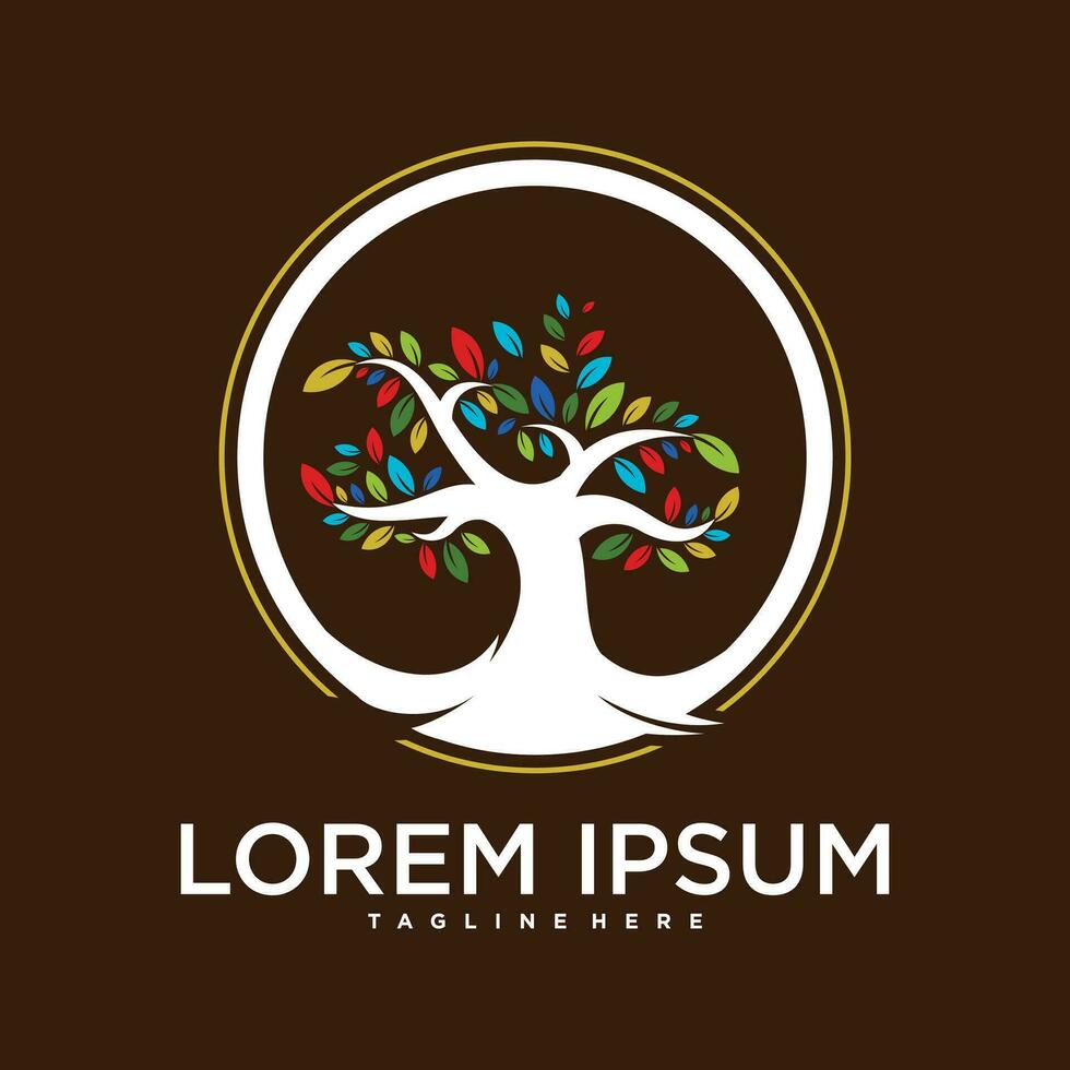 Tree logo concept with love element vector