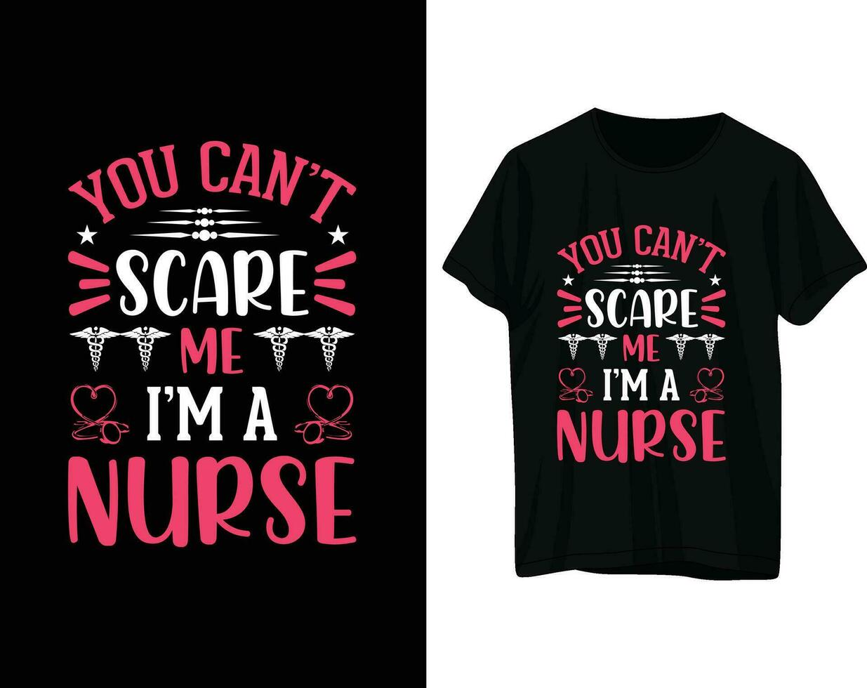 You can't scare me i'm a nurse halloween tshirt design vector