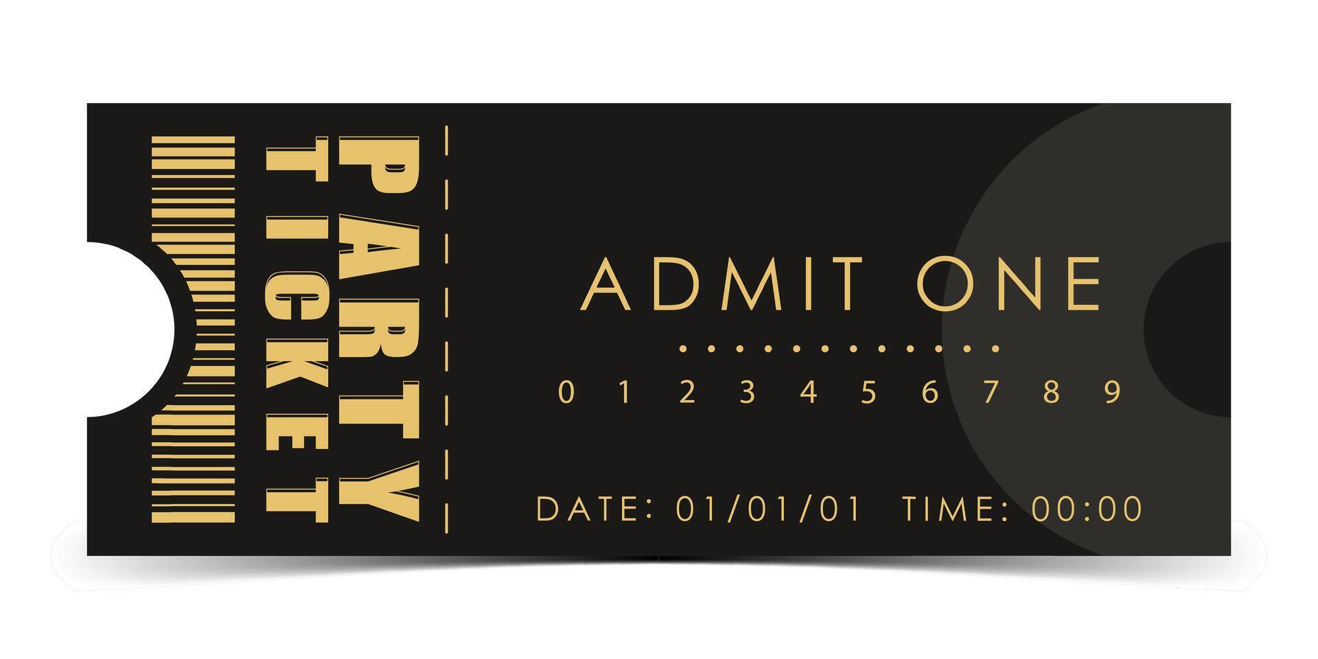 Party ticket template. Ticket design template. illustration. vector
