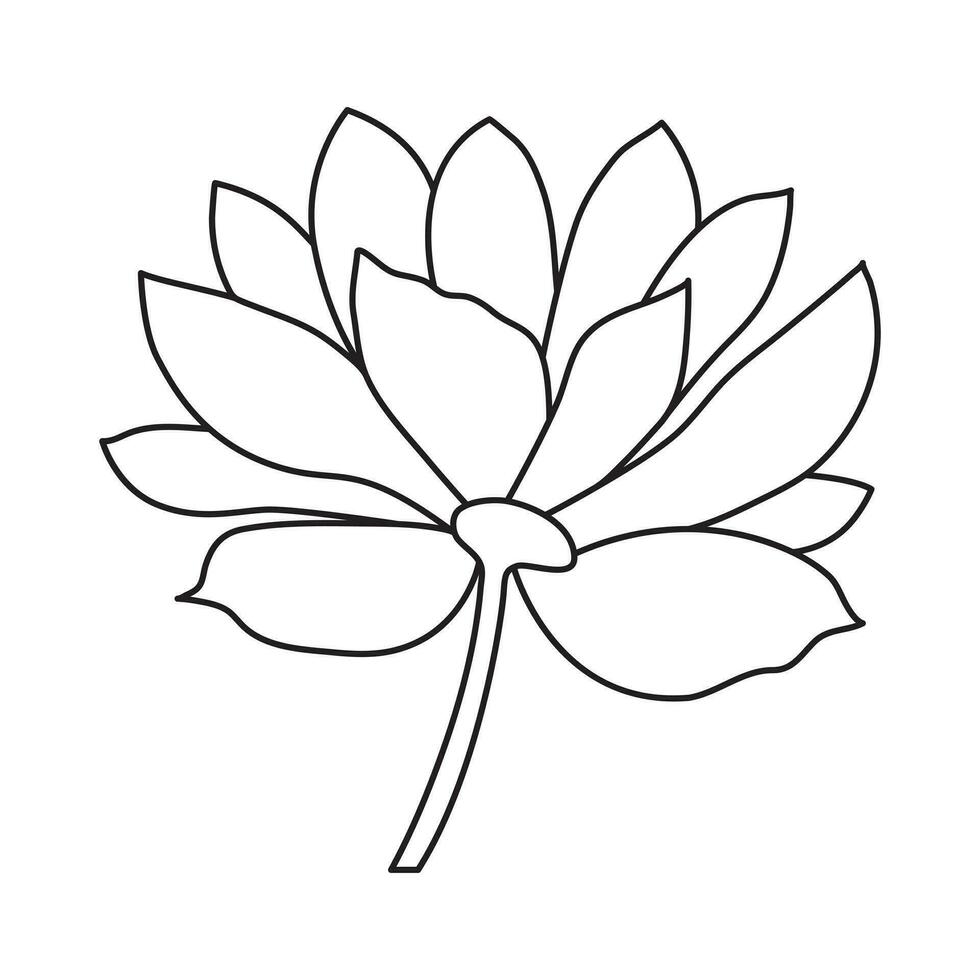 Flower one line art drawing with minimal flower vector