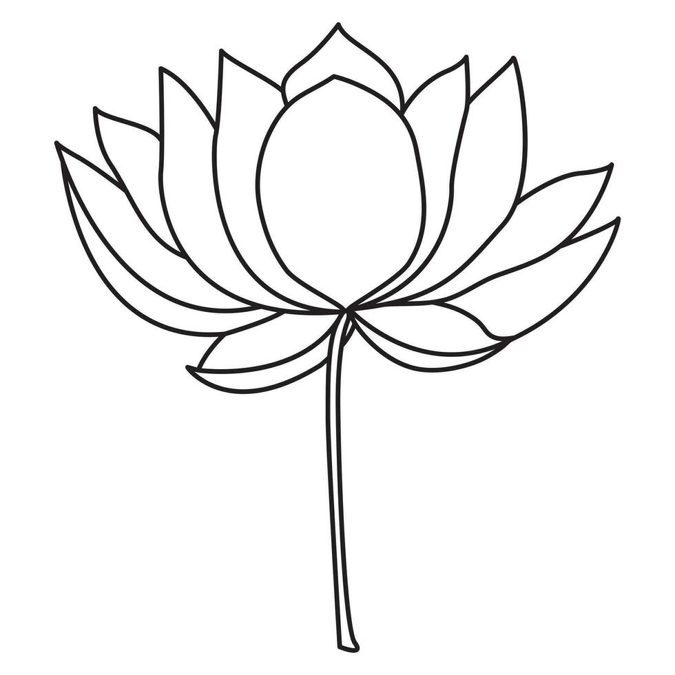 Flower one line art drawing with minimal flower vector