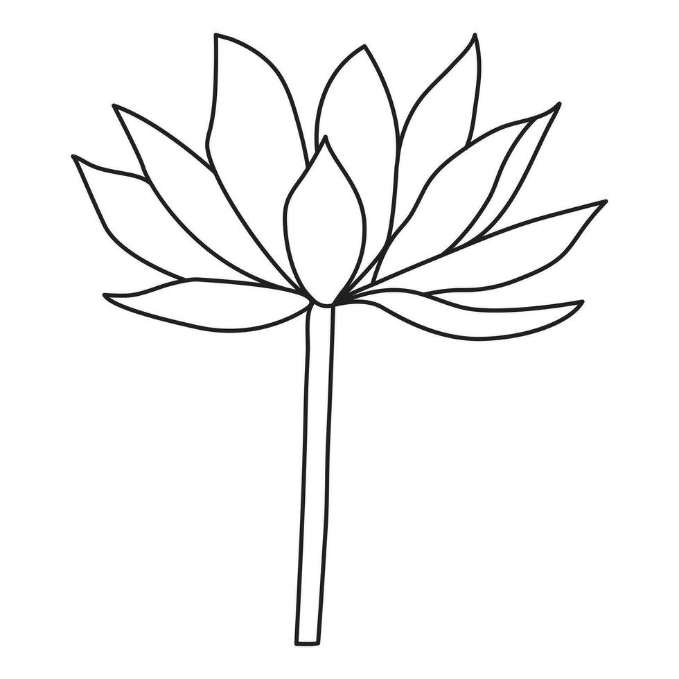 Flower one line art drawing with minimal flower vector