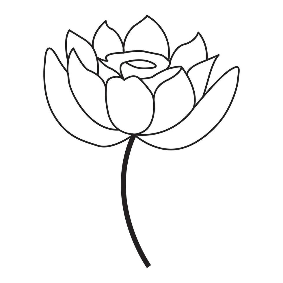 Flower one line art drawing with minimal flower vector