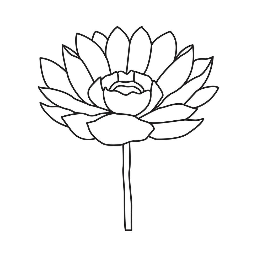 Flower one line art drawing with minimal flower vector