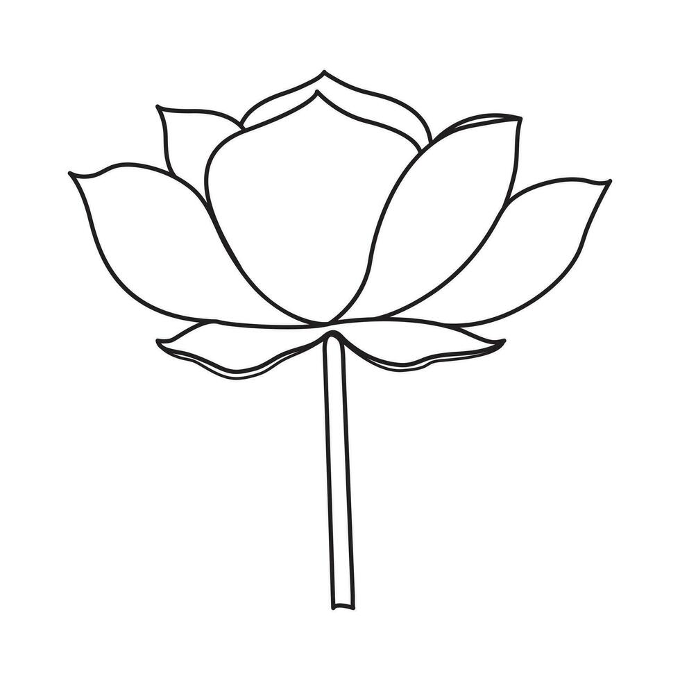 Flower one line art drawing with minimal flower vector