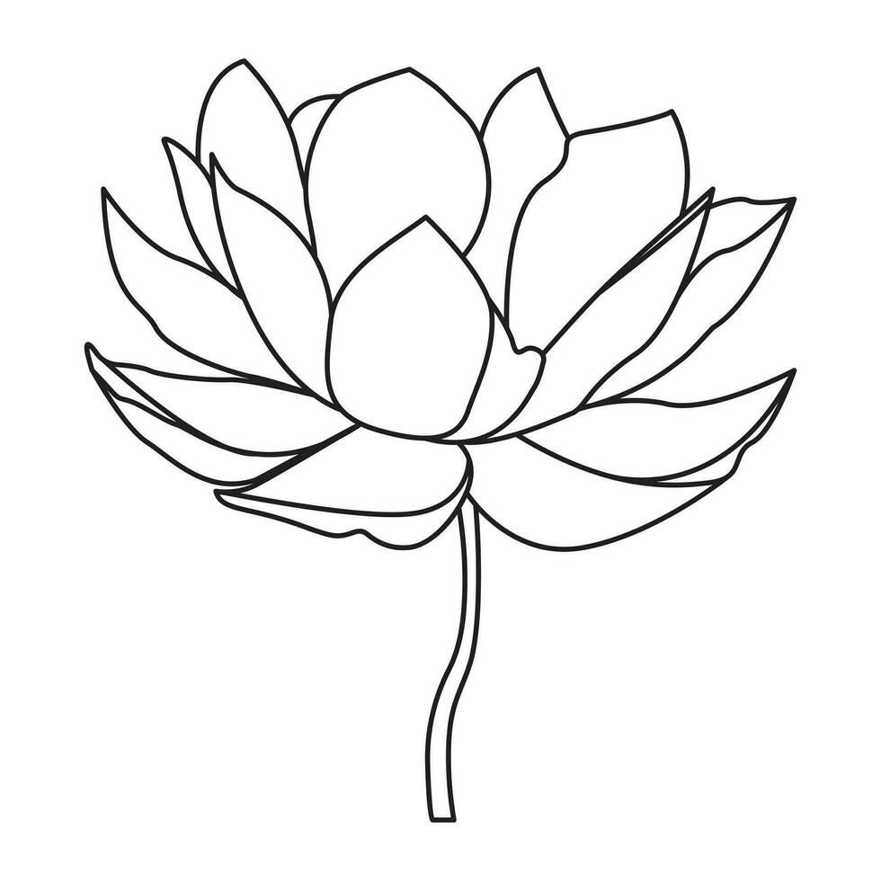 Flower one line art drawing with minimal flower vector