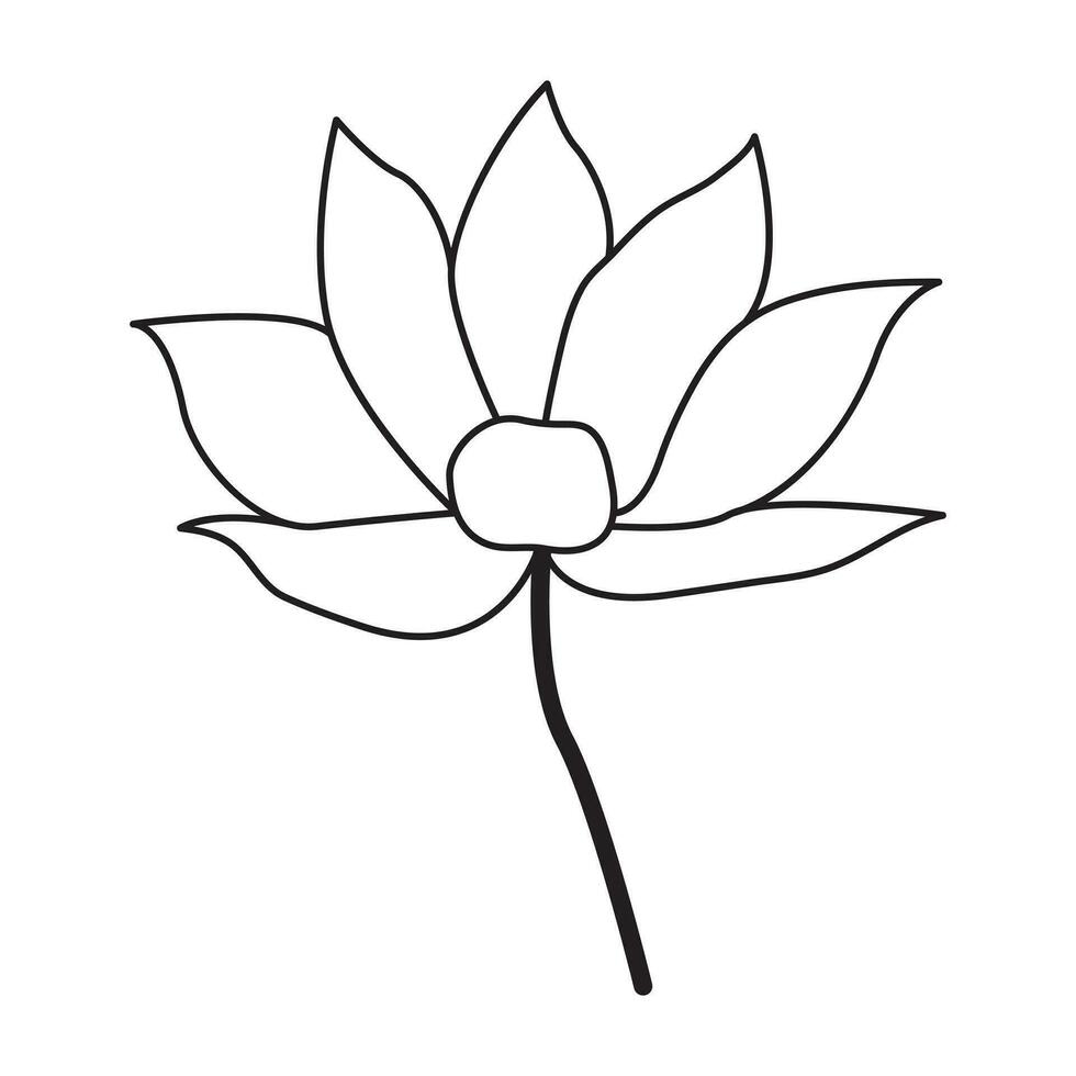 Flower one line art drawing with minimal flower vector