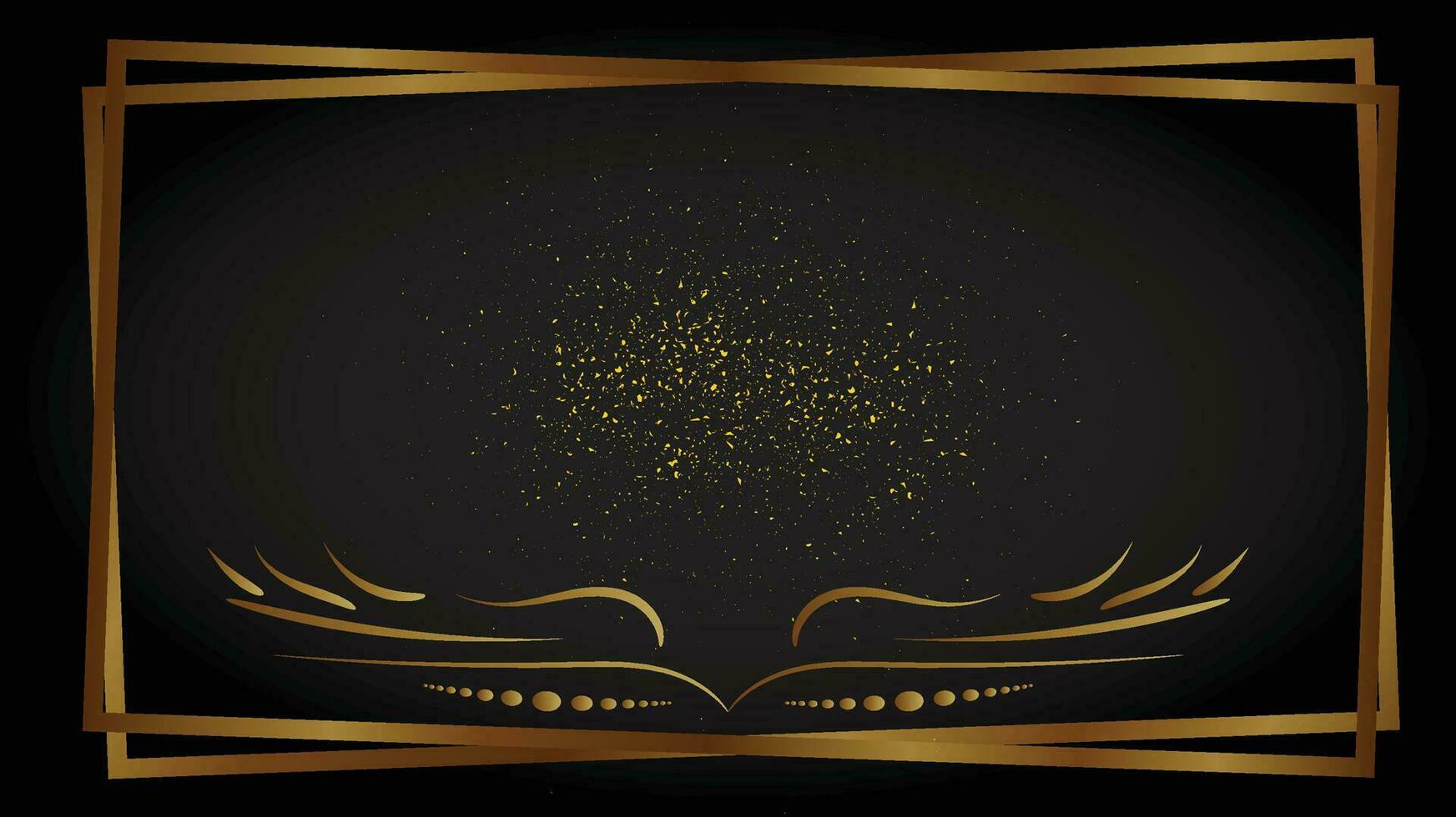 Black and Gold background abstract geometric mandala shapes luxury design wallpaper.Realistic layer metallic elegant futuristic glossy light.Cover layout template. vector