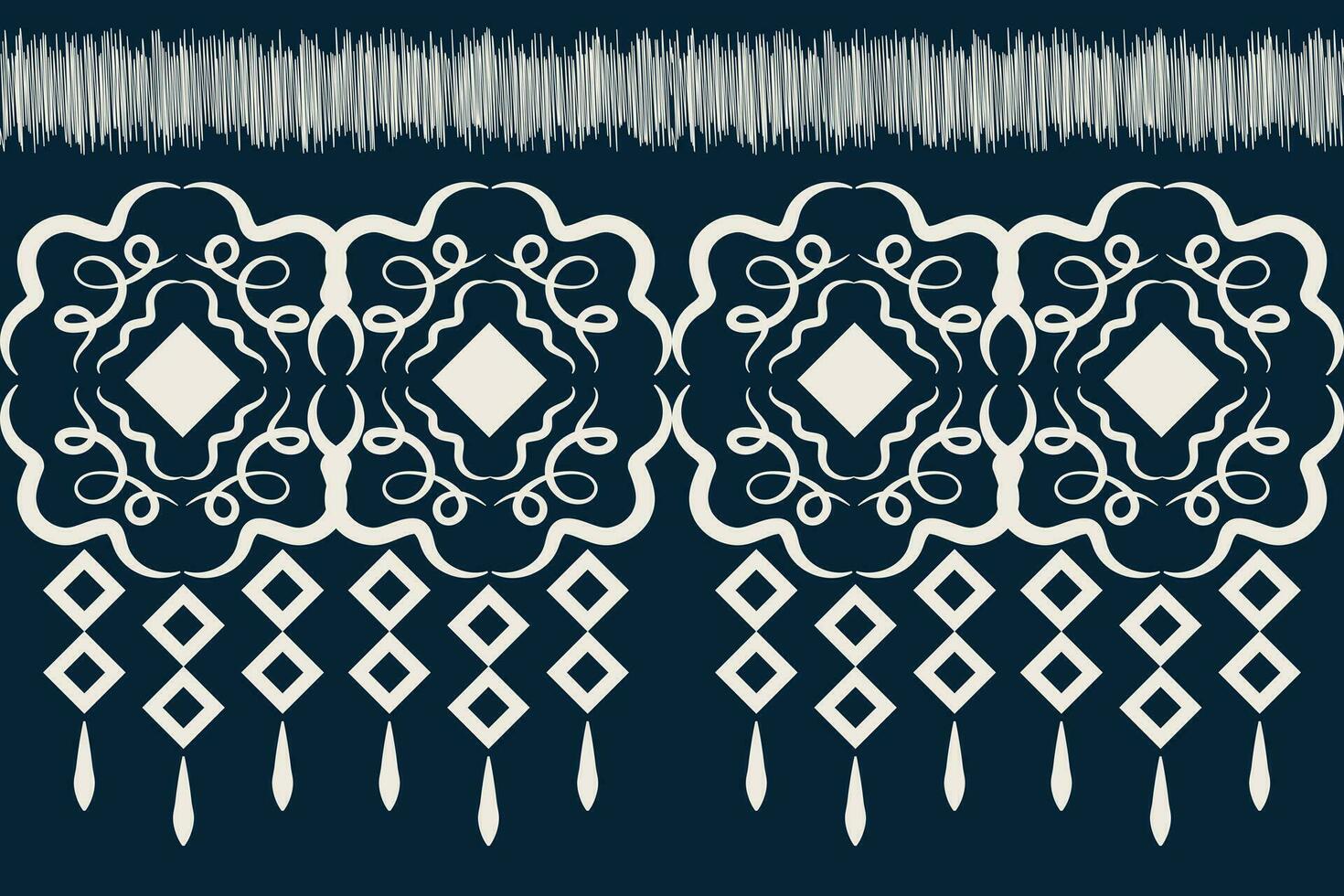 Ethnic Ikat fabric pattern geometric style.African Ikat embroidery Ethnic oriental pattern blue background. Abstract,vector,illustration.Texture,clothing,frame,decoration,carpet,motif. vector