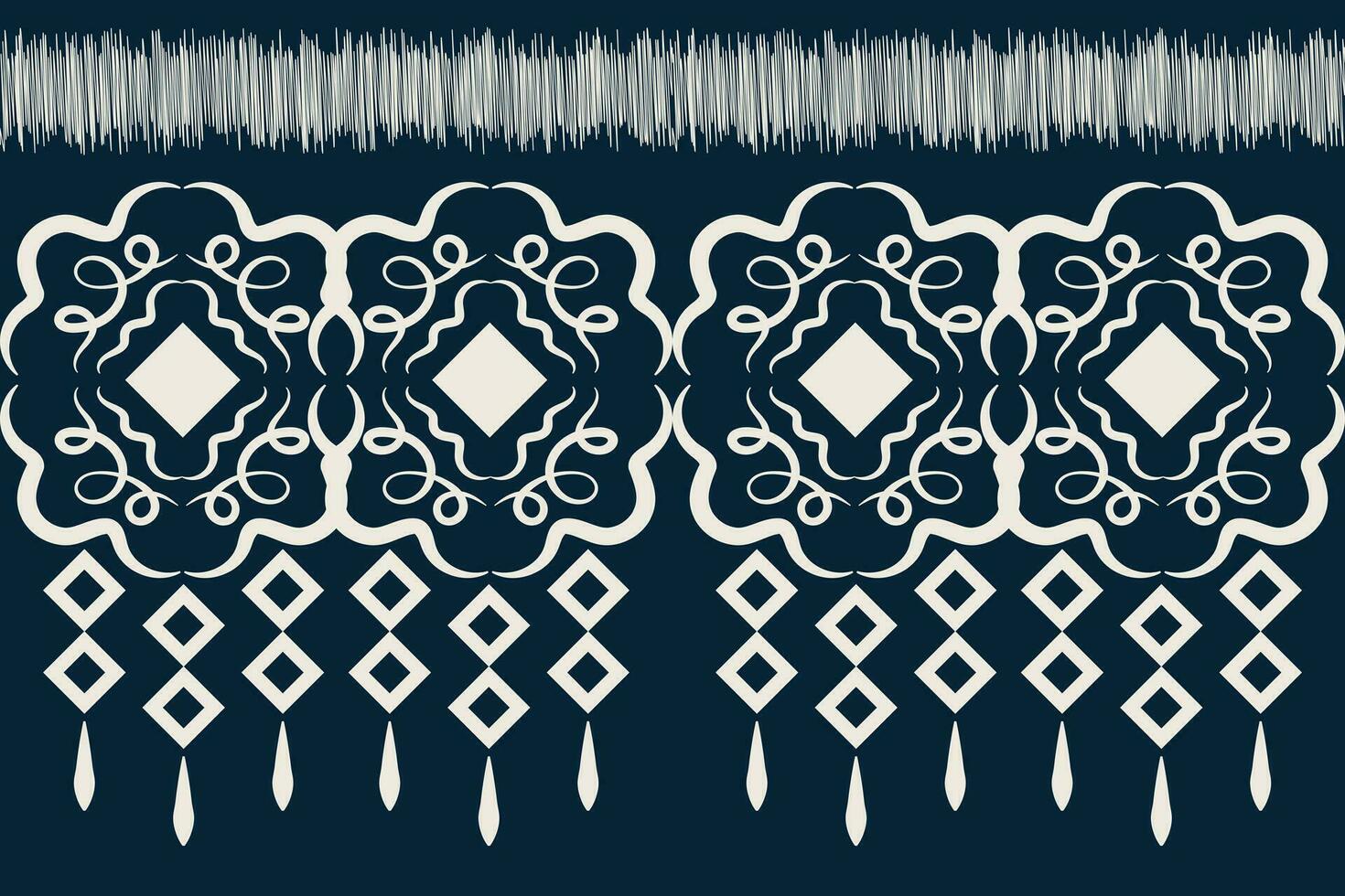 Ethnic Ikat fabric pattern geometric style.African Ikat embroidery Ethnic oriental pattern blue background. Abstract,vector,illustration.Texture,clothing,frame,decoration,carpet,motif. vector