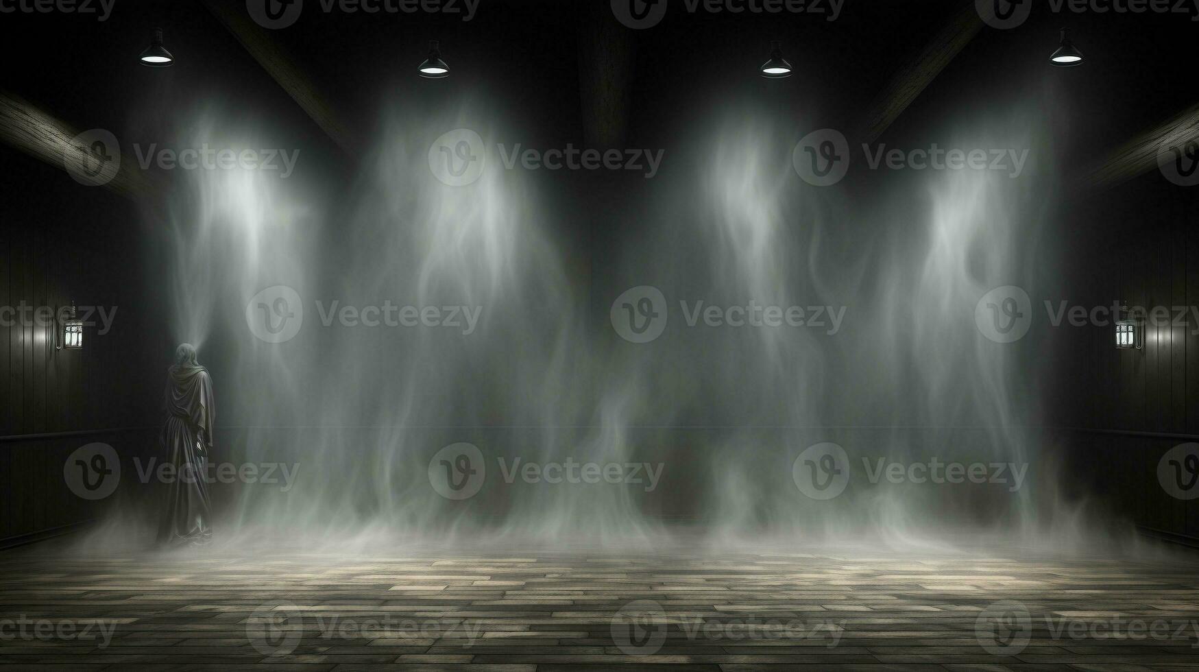 Generative AI, Haunting Long Exposure of an Empty Room photo
