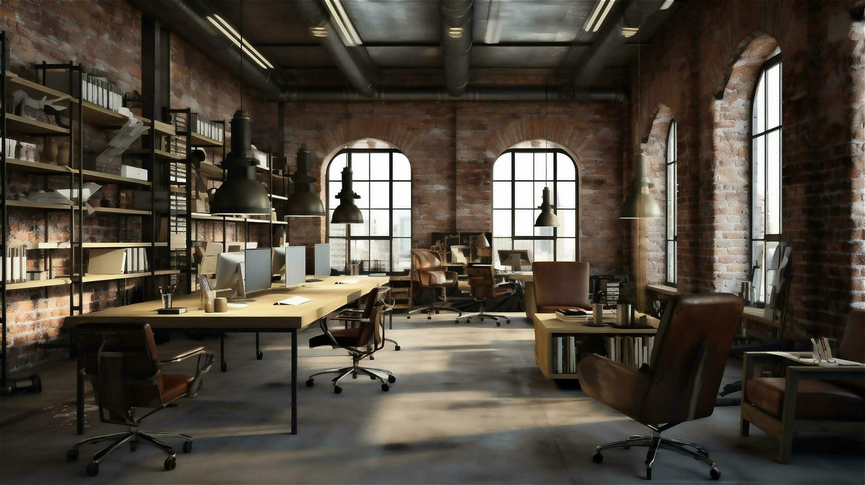 Generative AI, Raw and Edgy Industrial Workspace photo
