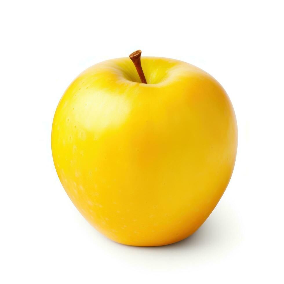 Yellow apple isolated photo