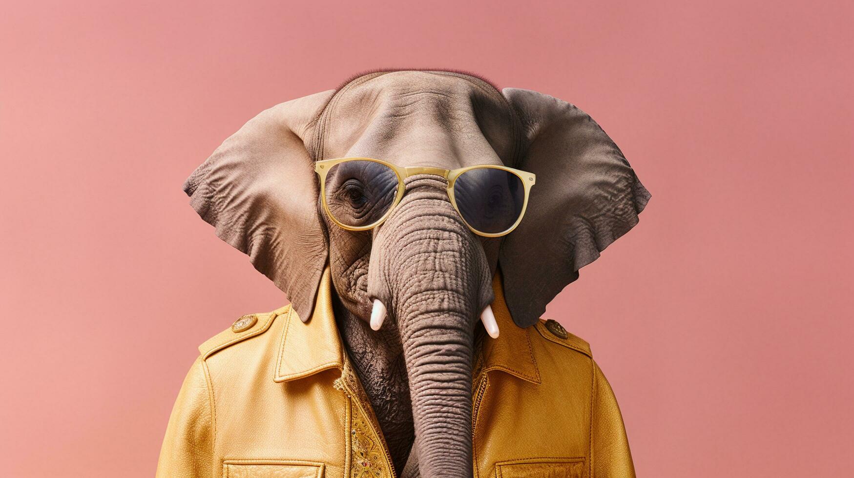 Generative AI, Shades of Serenity Elephant in Stylish Sunglasses photo