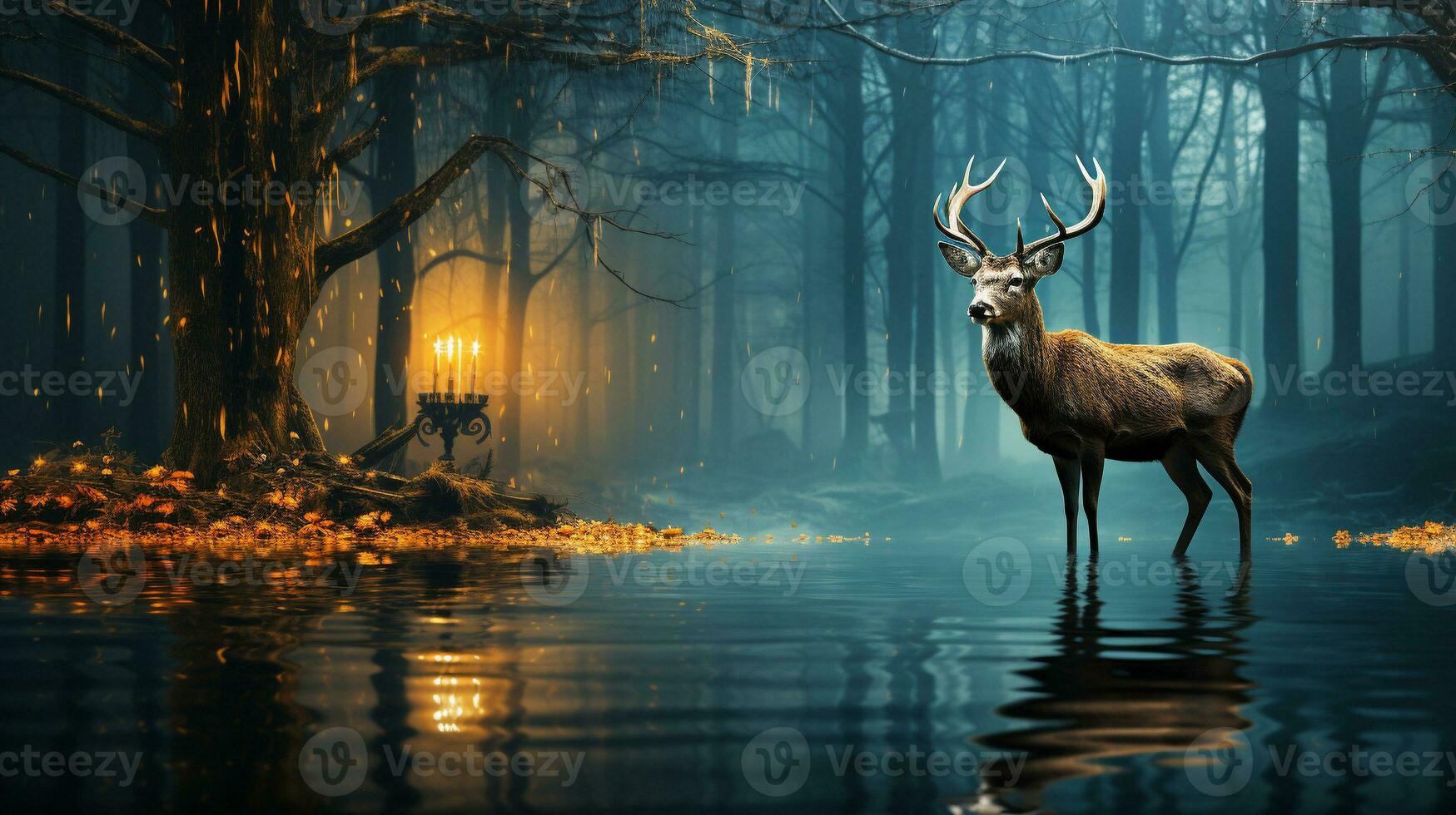 Generative AI, Ethereal Encounters Spirits of the Misty Forest photo